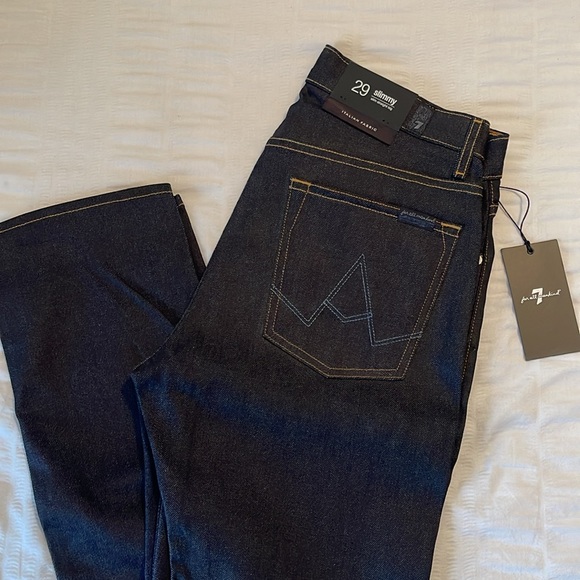 Men’s Seven 7 For All Mankind Slimmy Blue Jeans - Picture 4 of 6